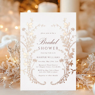 Wildflowers Silhouette Bridal Shower Rose Gold   