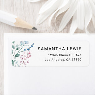 Wildflowers Simple Elegant Modern Return Address