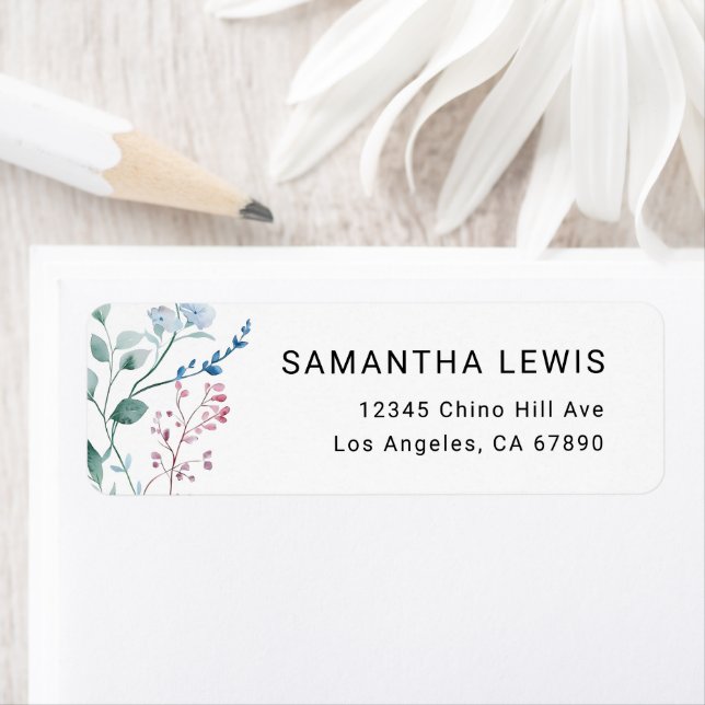 Wildflowers Simple Elegant Modern Return Address (Insitu)