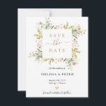 Wildflowers spring elegant wedding save the date announcement<br><div class="desc">Save the date card with watercolor wildflowers. Find matching items in our shop or contact us.</div>