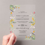 Wildflowers spring modern Wedding invitation<br><div class="desc">Wildflowers modern Wedding invitation card. Find out the WILDFLOWERS wedding invitation suite and matching items in our shop!</div>