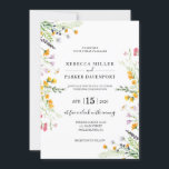 Wildflowers spring modern Wedding invitation<br><div class="desc">Wildflowers modern Wedding invitation card. Find out the WILDFLOWERS wedding invitation suite and matching items in our shop!</div>
