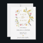 Wildflowers spring  save the date announcement<br><div class="desc">Save the date card with watercolor wildflowers. Find matching items in our shop or contact us.</div>