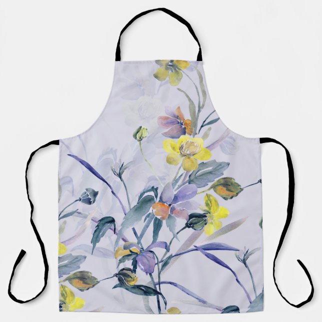 Wildflowers spring, seamless natural pattern. apron (Front)