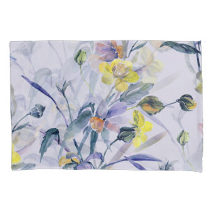 Wildflowers spring, seamless natural pattern. pillowcase