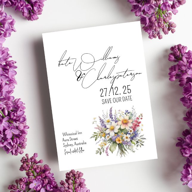 Wildflowers Spring Summer Fall Save the date Invitation (Creator Uploaded)