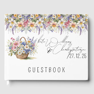 Wildflowers Spring Summer Fall Wedding Guest Book