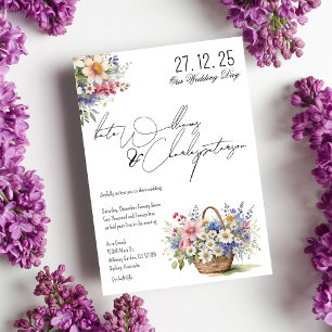Wildflowers Spring Summer Fall Wedding invitations