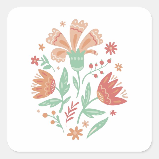 Wildflowers Square Sticker (Front)