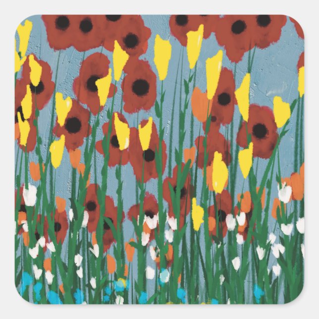 Wildflowers Square Sticker (Front)