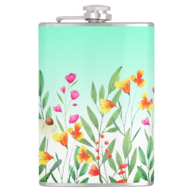 Wildflowers Sublimation-23439 Hip Flask (Front)