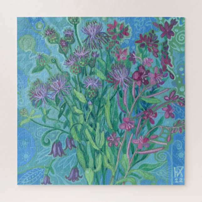 Wildflowers Summer Flowers Bouquet Floral Painting Jigsaw Puzzle (Vertical)