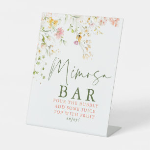 Wildflowers Summer Meadow Mimosa Bar Sign