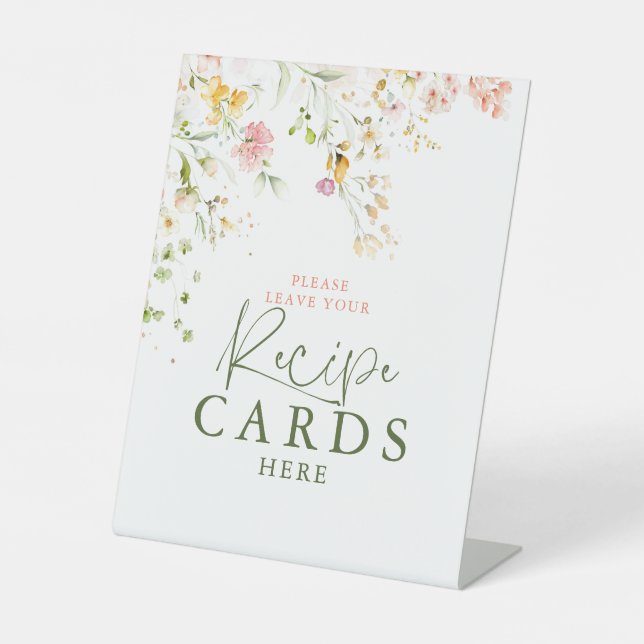 Wildflowers Summer Meadow Recipe Cards Here Sign (Front)