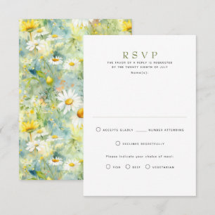 Wildflowers Summer Wedding RSVP Cards