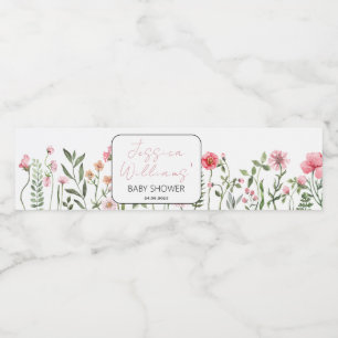 Wildflowers Sun flowers baby shower bottle labels
