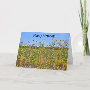 Wildflowers Sunflowers Flower Birthday Card
