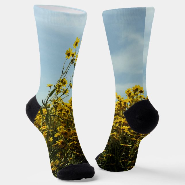Wildflowers Sunflowers Socks (Angled)
