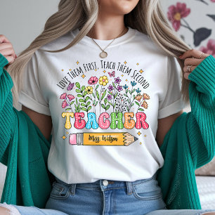 Wildflowers Teacher Shirt Retro Floral Teacher Tee