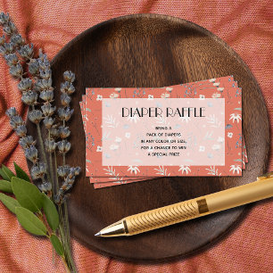Wildflowers Terracotta Baby Shower Diaper Raffle Enclosure Card