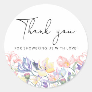 Wildflowers thank you classic round sticker