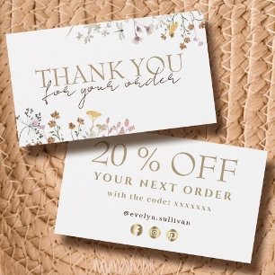 Wildflowers thank you discount card