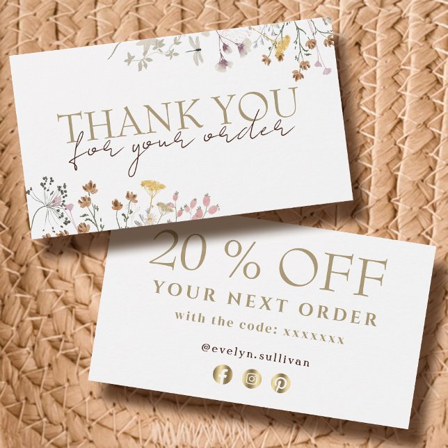 Wildflowers thank you discount card (Creator Uploaded)