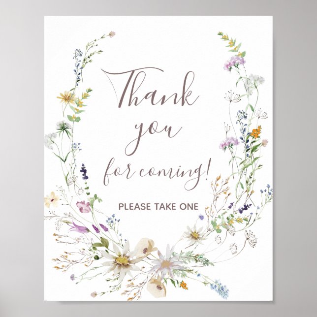Wildflowers Thank you for coming Favour Sign (Front)