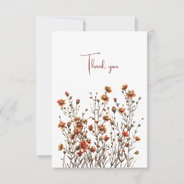  Wildflowers Thank You Wedding Gift Monetary (Front)