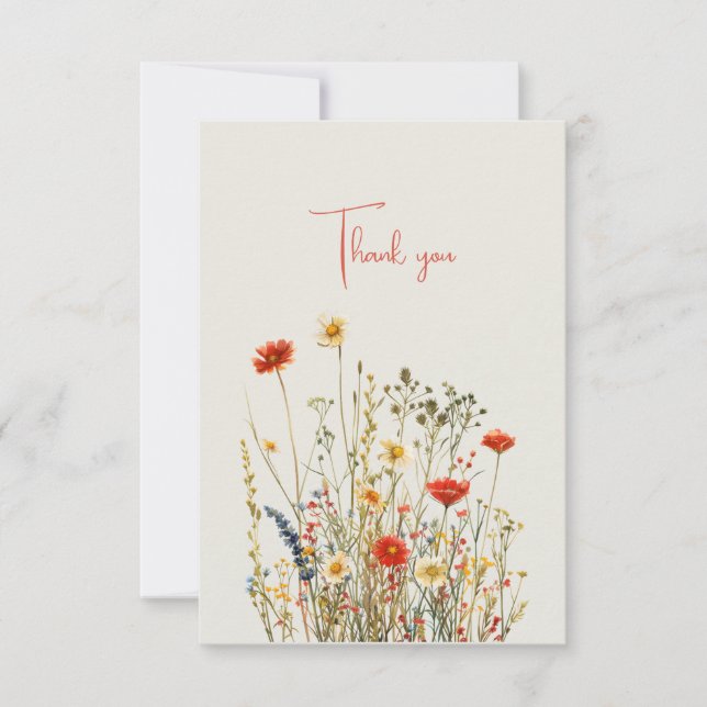  Wildflowers Thank You Wedding Gift Monetary (Front)
