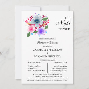 Wildflowers The Night Before Rehearsal Dinner Invitation