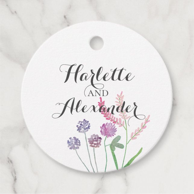 Wildflowers Theme Favour Tags (Front)
