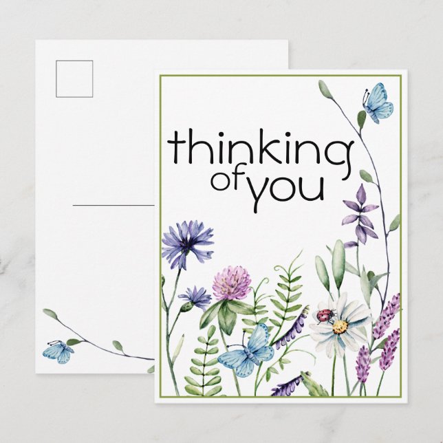 Wildflowers Thinking of you Post Card (Front/Back)