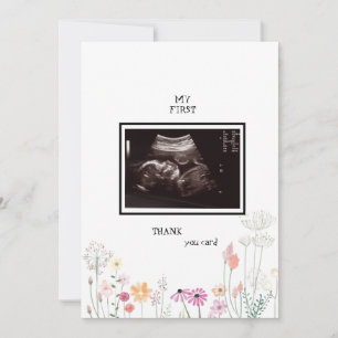 Wildflowers Ultrasound Photo Thank You Funny Card