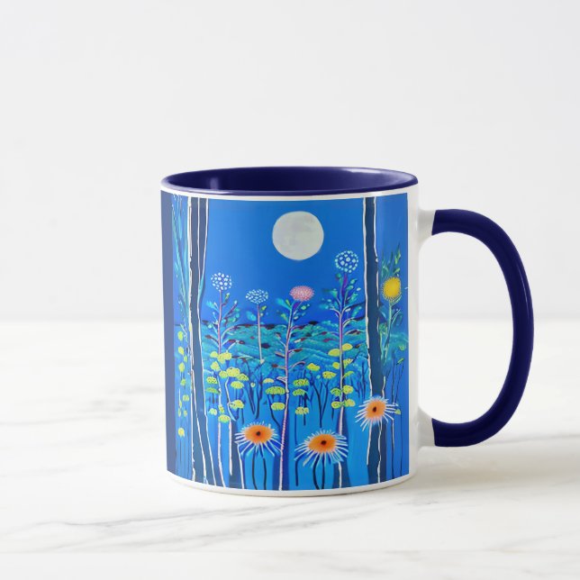 Wildflowers under a Full Moon Mug (Right)