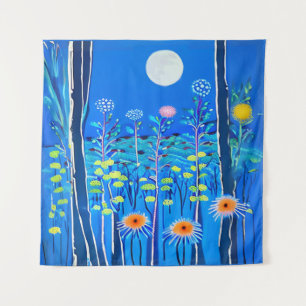 Wildflowers under a Full Moon Tapestry
