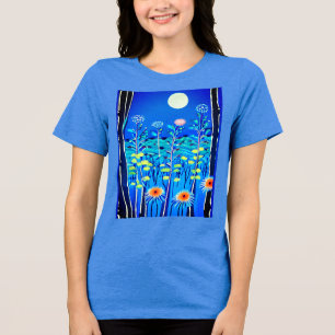 Wildflowers under a Full Moon Tri-Blend Shirt