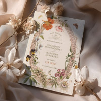 Wildflowers Vintage Save The Date Mauve Rose