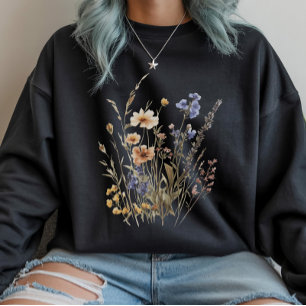 Wildflowers Watercolor Cottagecore Nature Garden Sweatshirt