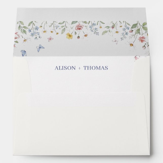 Wildflowers Watercolor Floral  Envelope (Back (Bottom))