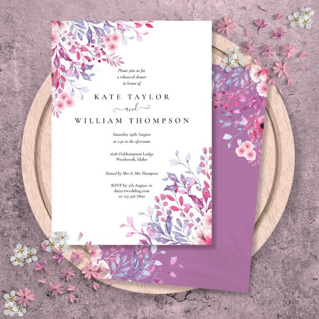 Wildflowers Watercolor Floral Rehearsal Dinner Invitation (Wildflowers Watercolor Floral Rehearsal Dinner Invitation)