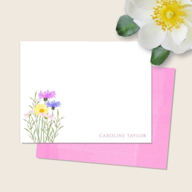 Wildflowers Watercolor Floral Spring Stationery Card (Creator Uploaded)