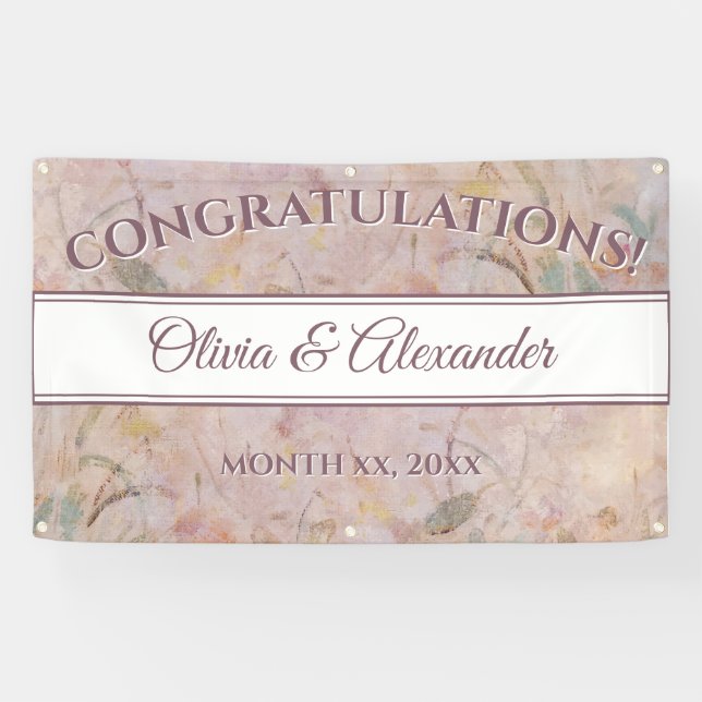 Wildflowers Watercolor Floral Wedding Reception  Banner (Horizontal)