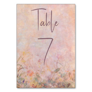 Wildflowers Watercolor Floral Wedding Reception  Table Number