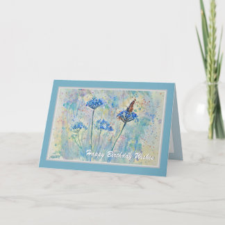 Wildflowers Watercolor Happy Birthday Card