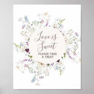 Wildflowers Watercolor Love is Sweet Sign