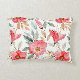 Wildflowers Watercolor Pattern – Colourful Floral Decorative Cushion