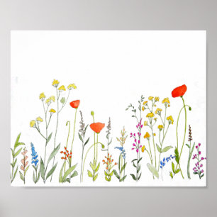 Wildflowers Watercolor Poster