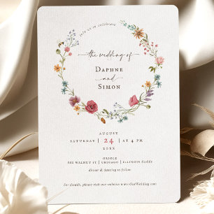 Wildflowers Watercolor Script Invitation