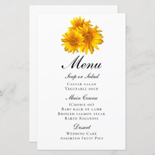 Wildflowers Watercolor Spring Floral Wedding Menu